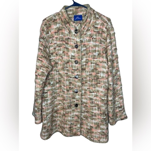 J.H. Collectibles Multicolor Knit Button-Up Cardigan, L - Picture 1 of 7